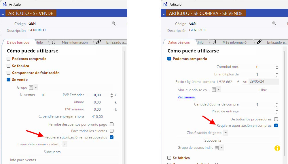 Artículo marcado como Requiere autorización